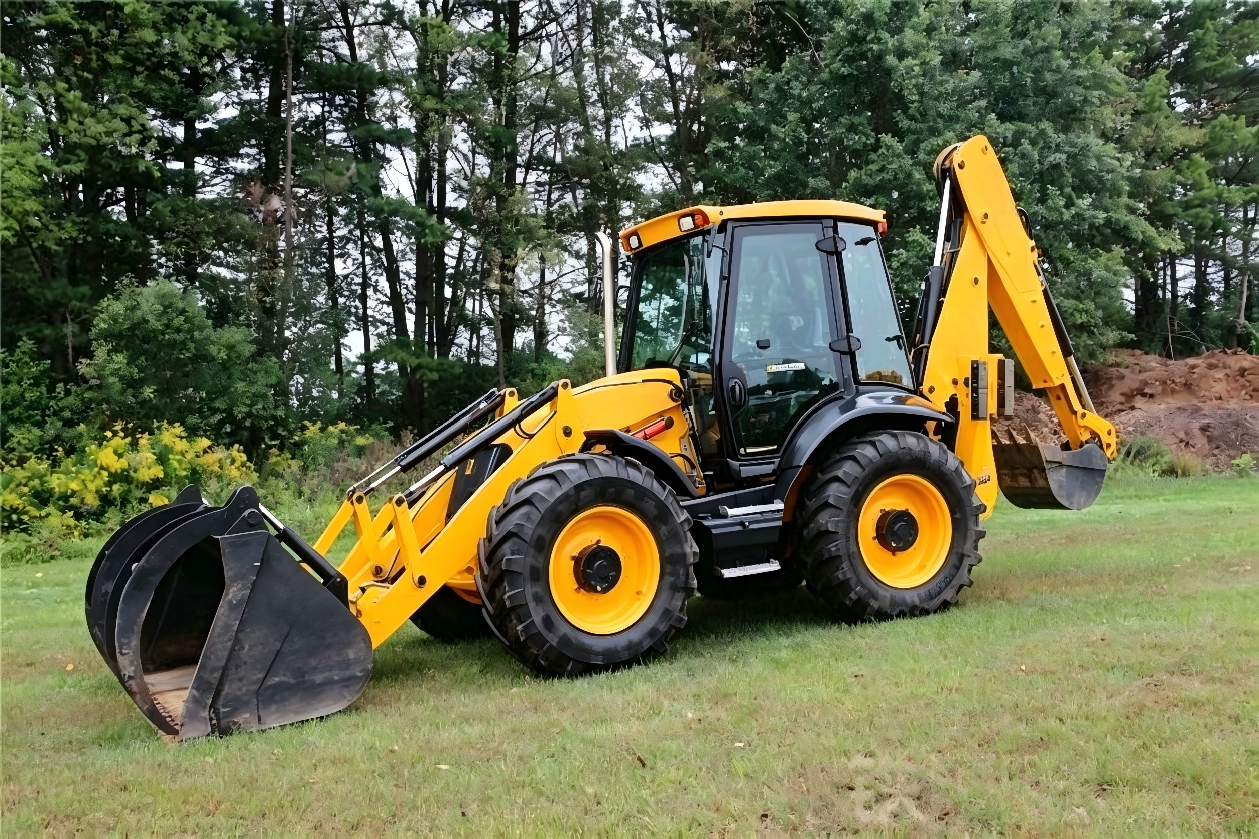 Backhoe loader for landscaping work