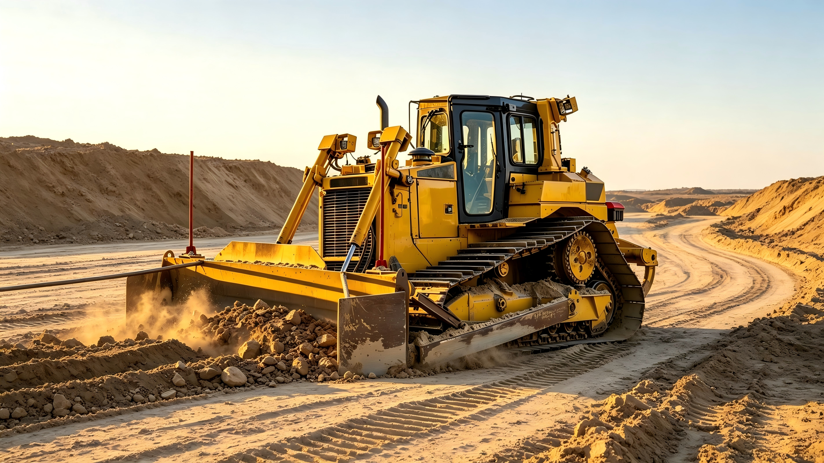 Bulldozer working on construction site